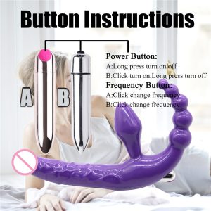 Strapless Strapon Dildo Dual Vibrators Rechargeable Lesbian Strap-on Penis Pegging Double Ended For Women Toys Adult - 2
