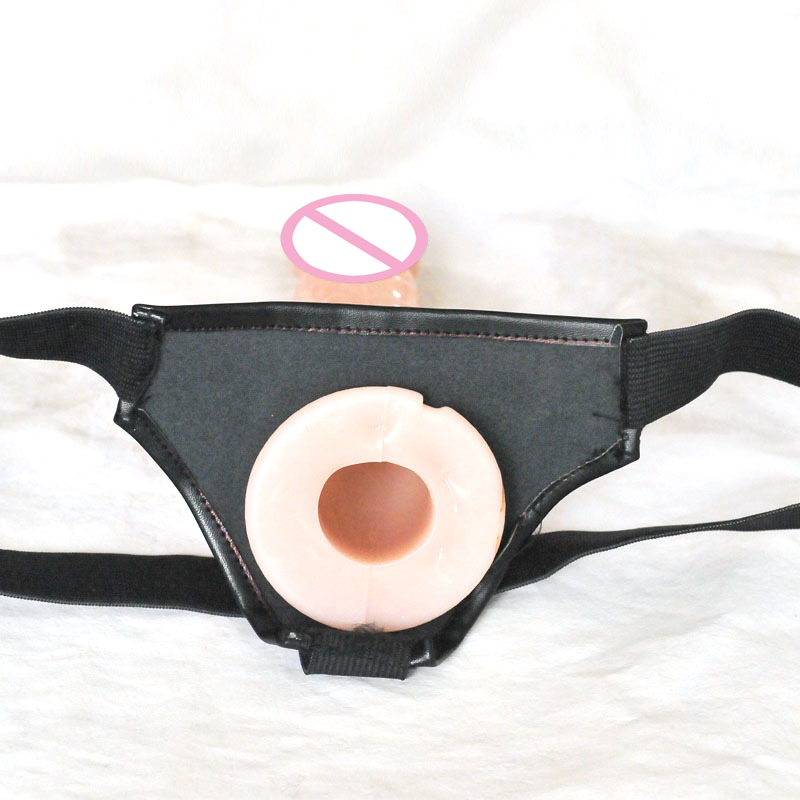 Erectile Dysfunction Aid Realistic Hollow Strapon Dildo For Men Vibrating Lesbian Sex Toy - 5