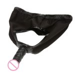 Leather Panties With Anal Dildo Penis Plug Faux Latex For Woman Men Masturbation Underwear Chastity Belt Sex Toy