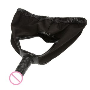 Leather Panties With Anal Dildo Penis Plug Faux Latex For Woman Men Masturbation Underwear Chastity Belt Sex Toy