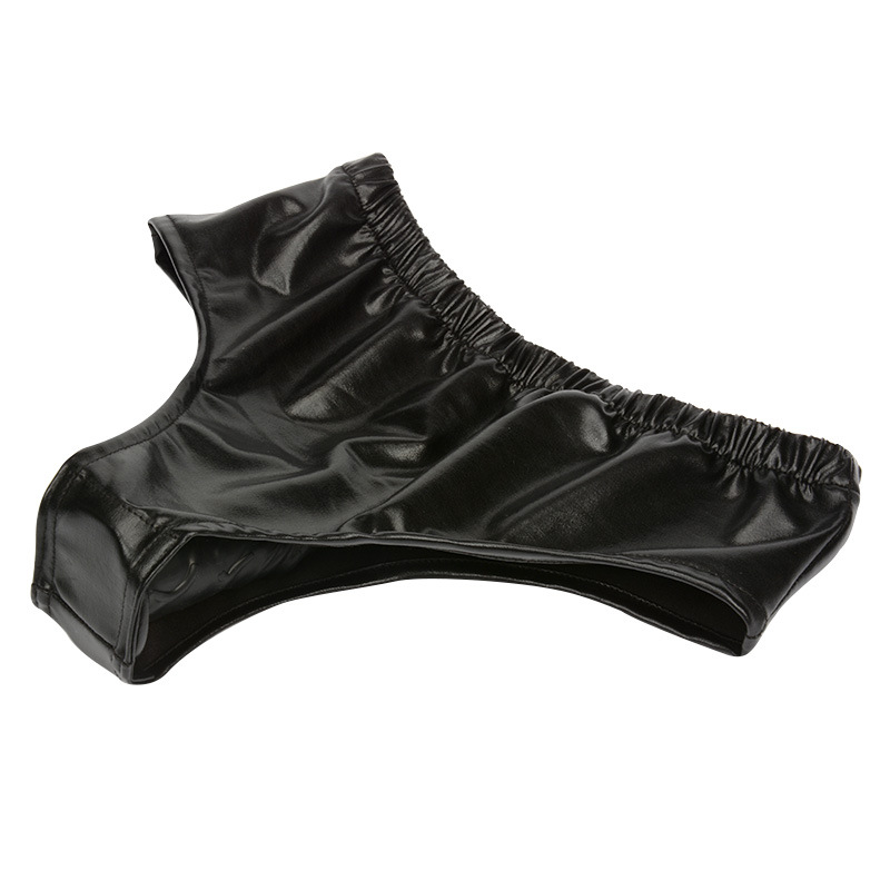 Faux Latex Leather Underwear With Integrated Anal Dildo Penis Plug For Women Men Erotic Masturbation Chastity Belt Toy - 5