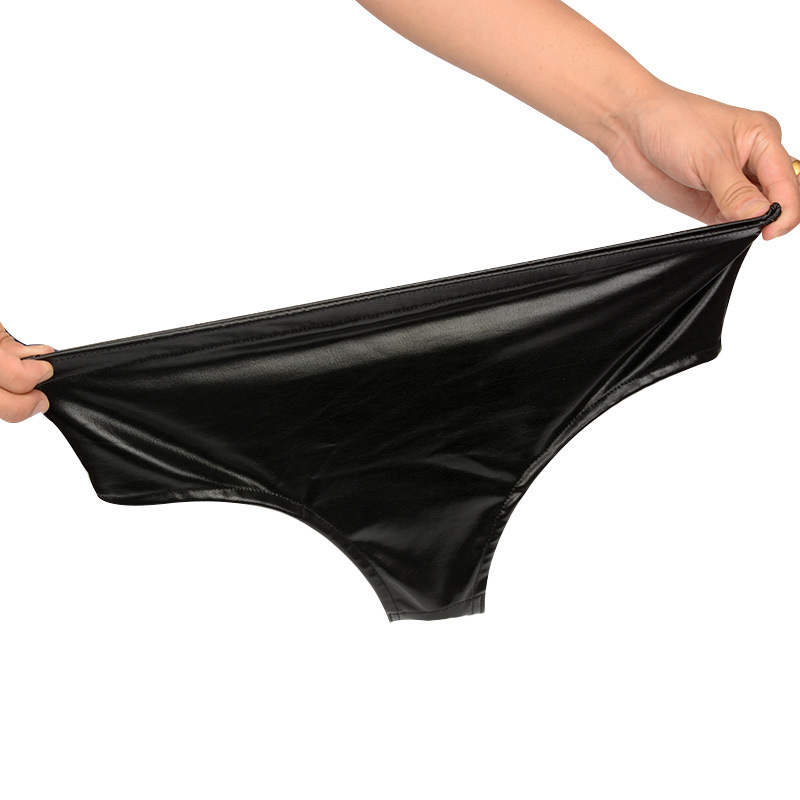 Faux Latex Leather Underwear With Integrated Anal Dildo Penis Plug For Women Men Erotic Masturbation Chastity Belt Toy - 4