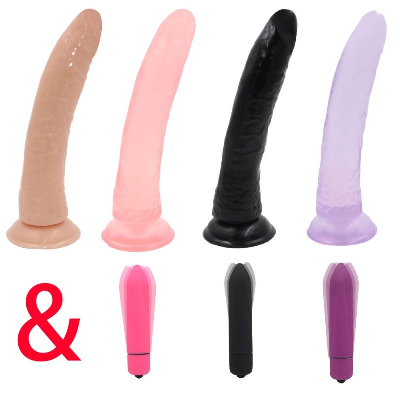 4 Color Jelly Dildo & Vibrators For Women Realistic Penis Anal Vibrator Sex Toy Woman Butt Plug Adult Erotic Toys