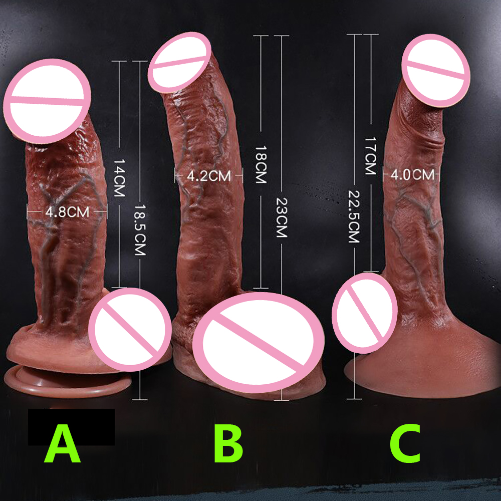 Quality Realistic Silicone Dildo Huge Strapon Penis Adult Sex Toy With Suction Cup For Women Comfortable Anal Plug Masturbator - 5