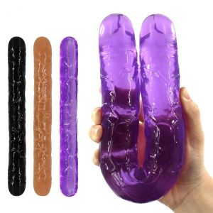 Sex Big Dildo Double Dong Penis Artificial Jelly Lesbian Vagina Anal Plug Toys For Women Flexible Soft