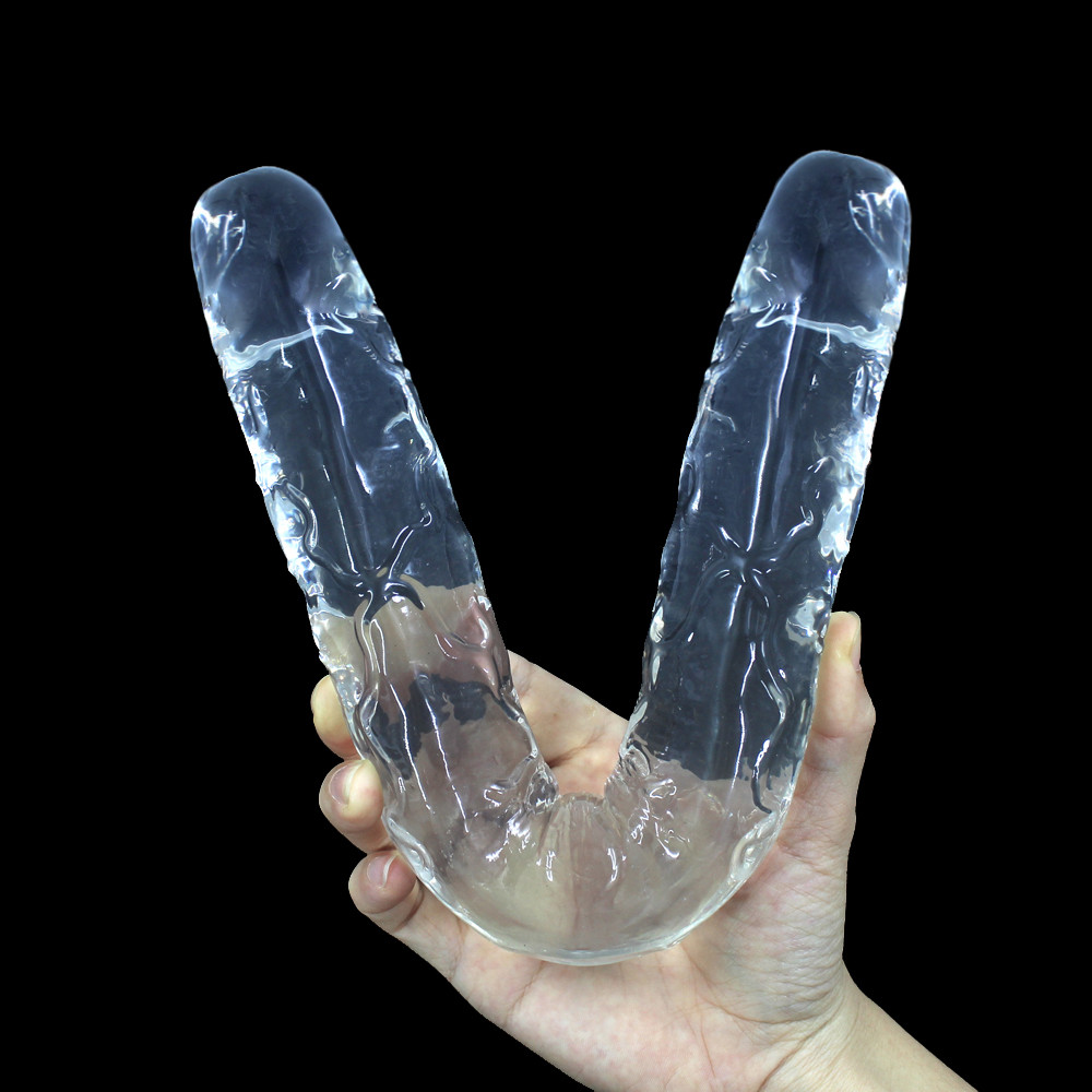 Dualended Large Jelly Dildo Flexible Artificial Penis Lesbian Vagina Anal Plug Toy Soft Comfort Sex Toy For Women - 3