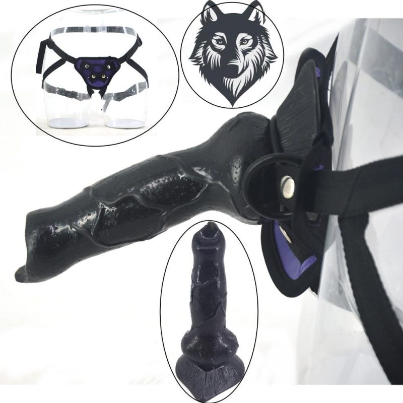 Strapon Dildo Animal Wolf Removable Sex Toys For Women Strap On Penis Harness Dick Dog Vagina Stimulate Toy