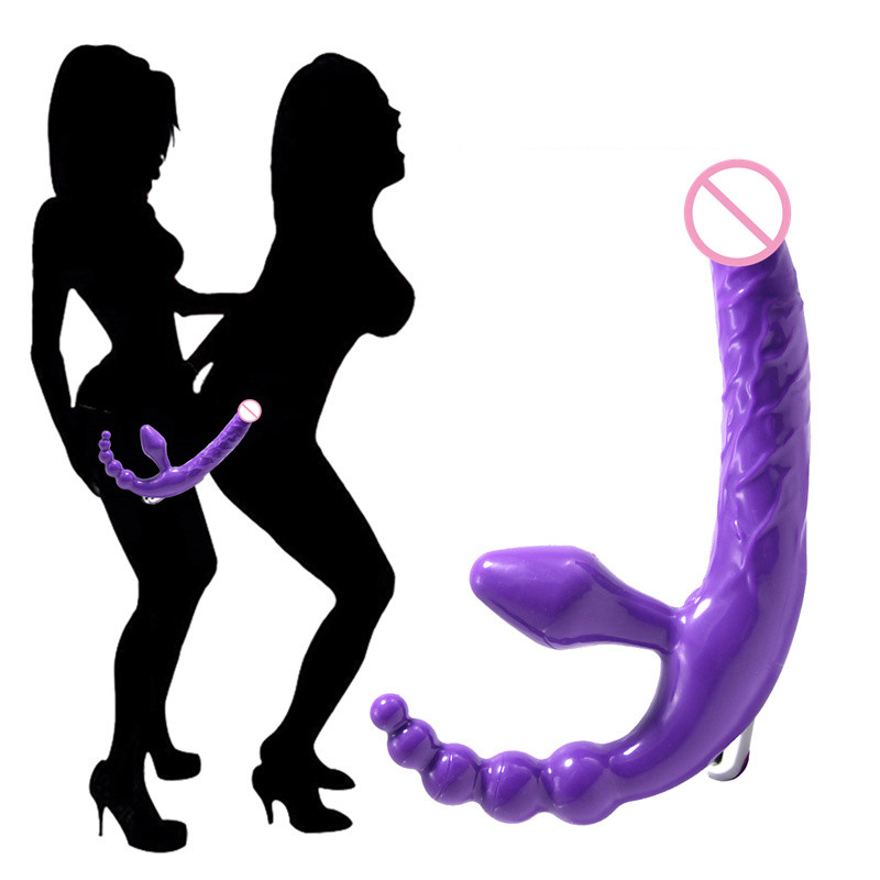 10speed Dual Action Vibratordildo With Anal Beads Strapon Sex Toy For Women Couples Lesbians - 1