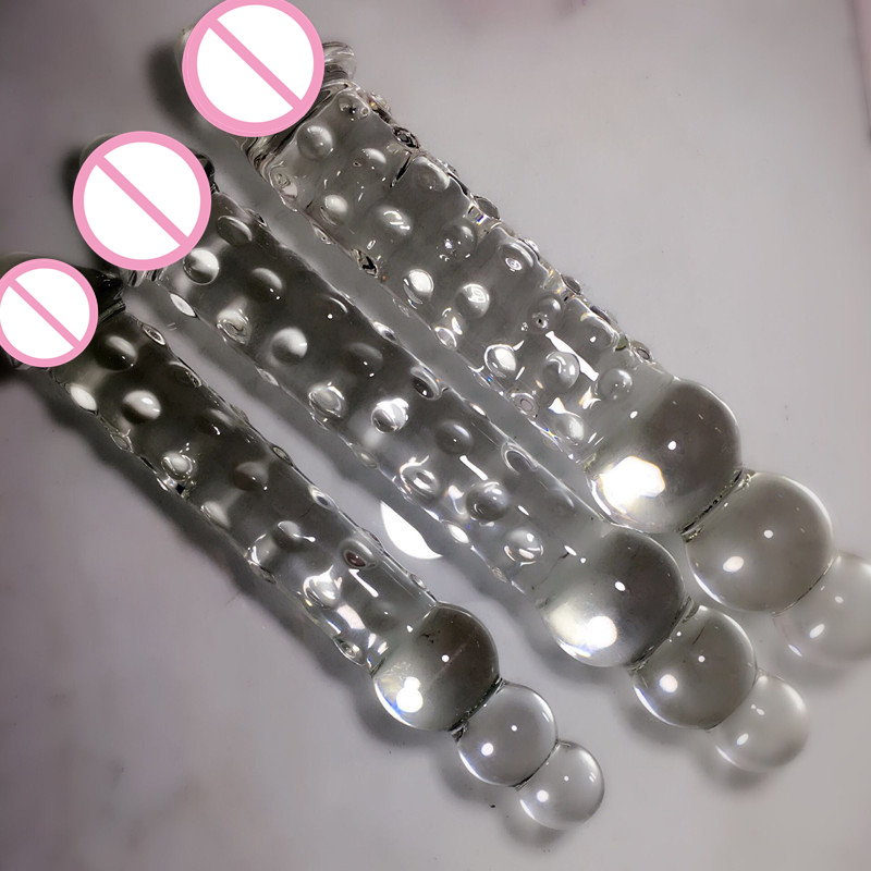 Large Glass Dildo With Triple Anal Beads Doubleended Massive Butt Plug Sex Toy For Women - 5