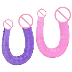 Jelly Double Penetration Anal Butt Plug Dildo Penis Sex Tool For Lesbian Gay
