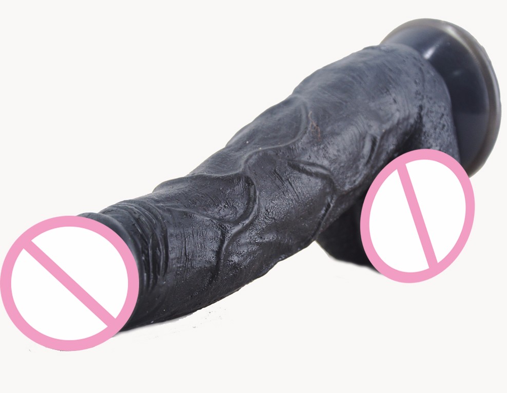 Large Realistic Black Dildo With Suction Cup Adult Sex Toy For Women Lesbians Solo Pleasures - 10