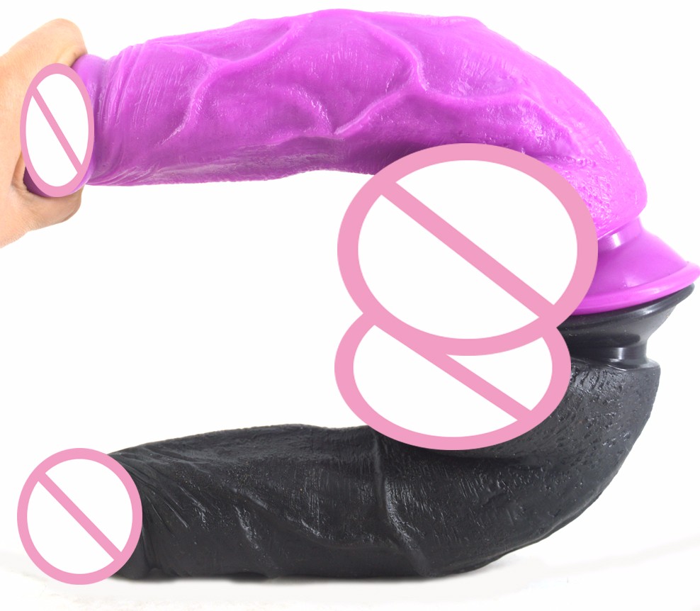 Large Realistic Black Dildo With Suction Cup Adult Sex Toy For Women Lesbians Solo Pleasures - 2