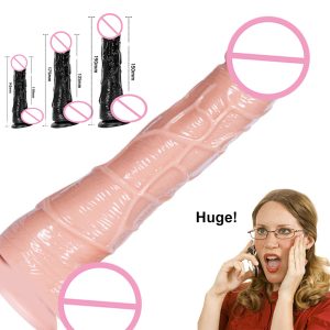 G-spot Penis Massager Adult Sex Toy Huge Dildo Realistic Rubber Suction Cup Vibrator For Woman Masturbation - 2