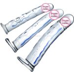 Cw0221 Glass Dildo Dick Male Anal Butt Massager Masturbator For Women Men - 4