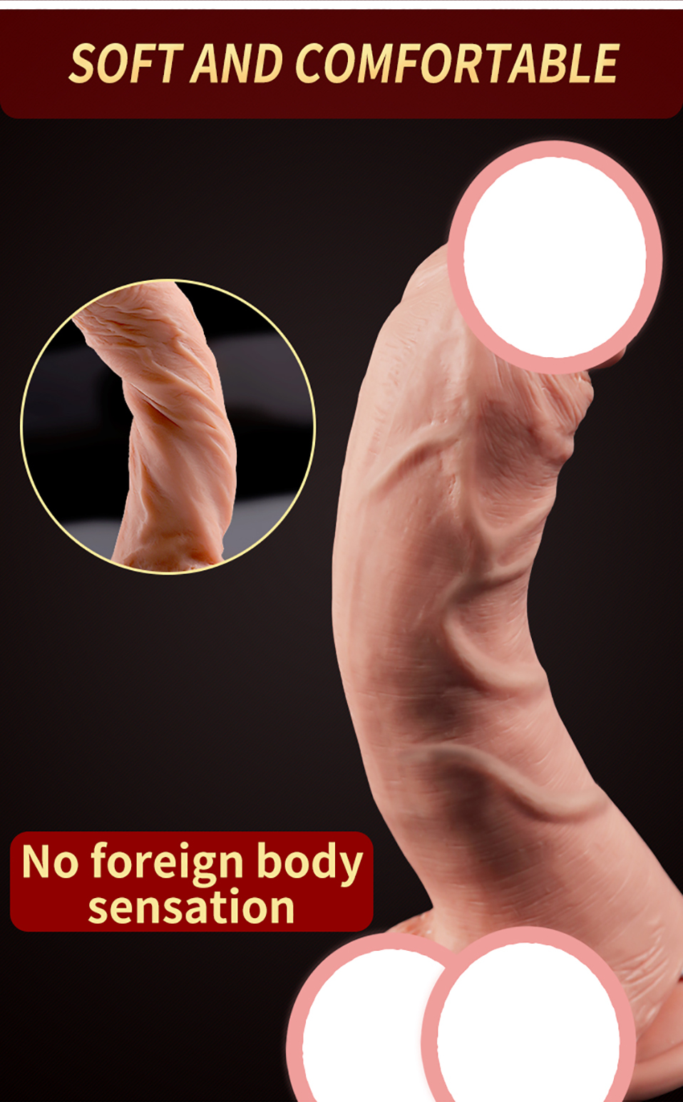 7in Realistic Silicone Dildo Vibrator Adult Erotic Toy For Women Masturbation Lesbian Play - 4