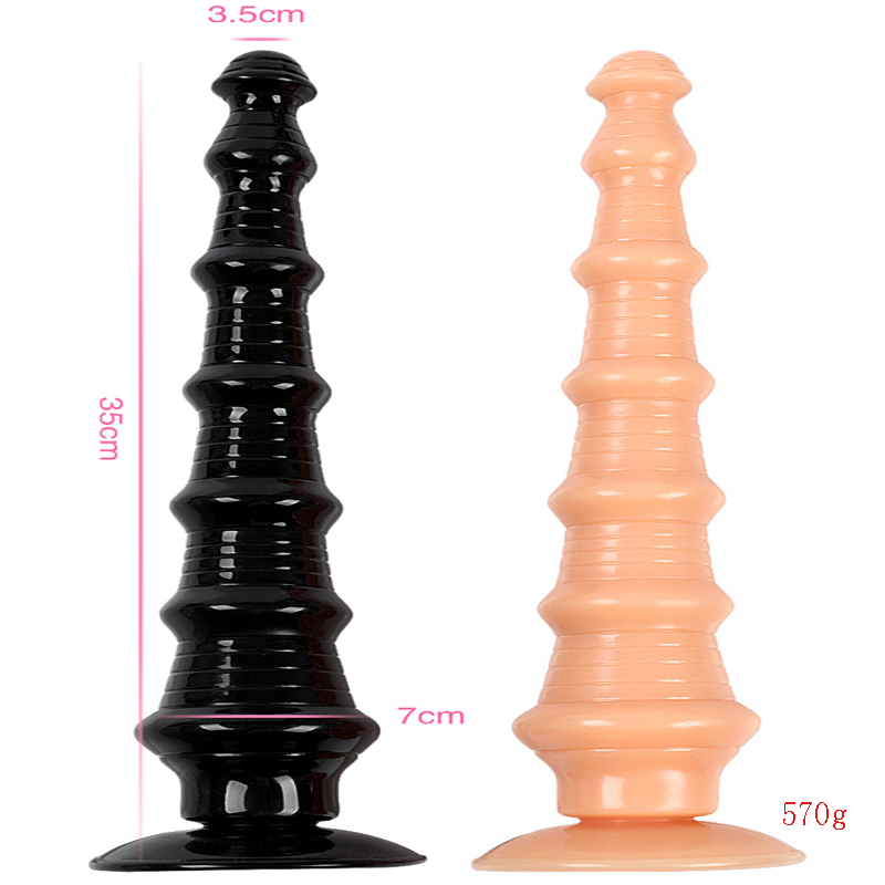 Extra Large Realistic Anal Dildo Butt Plug Unisex Strapon Toy Prostate Massager Bdsm Chastity With Suction Cup - 14