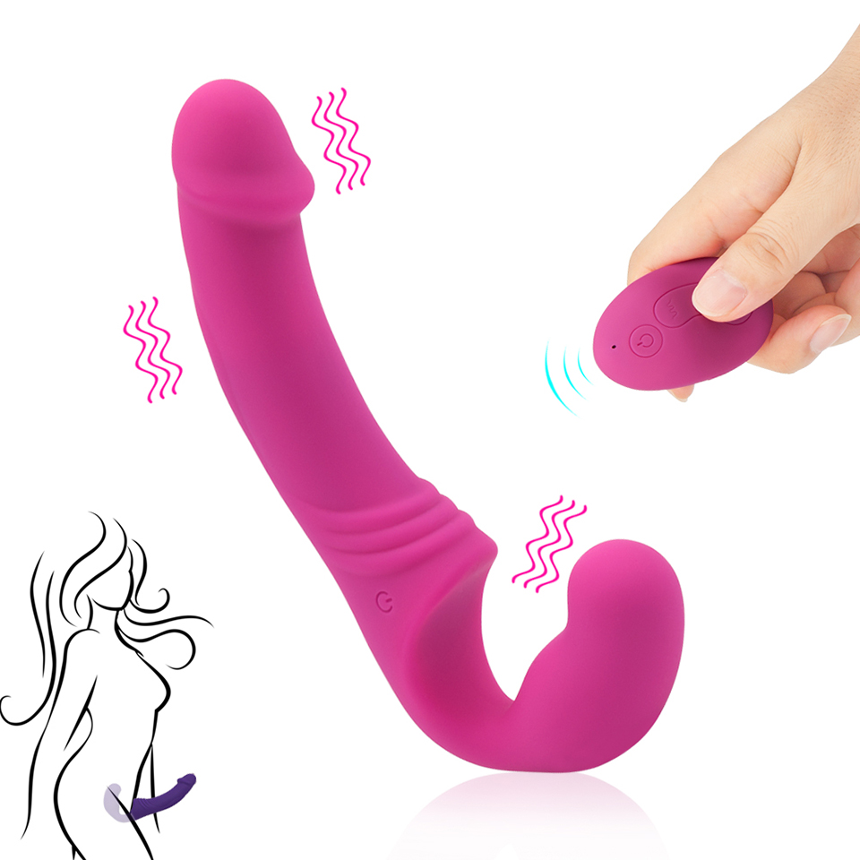 Femalefriendly Strapless Strapon Dildo 11mode Remote Vibrator Adult Intimate Toy For Lesbian Gay Couples - 12