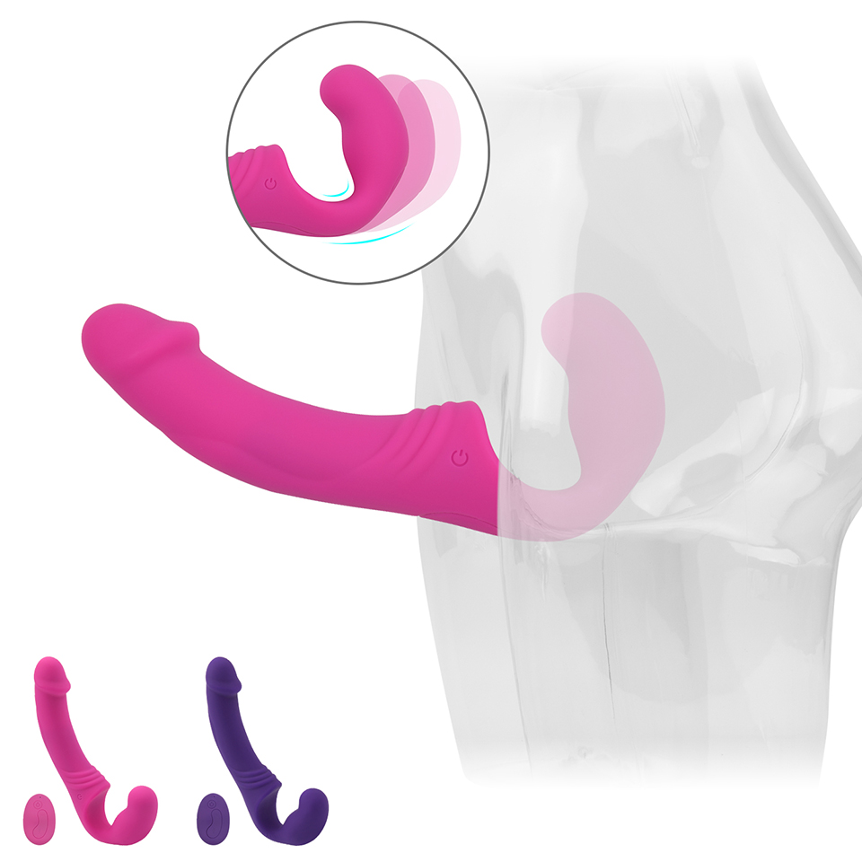 Femalefriendly Strapless Strapon Dildo 11mode Remote Vibrator Adult Intimate Toy For Lesbian Gay Couples - 11