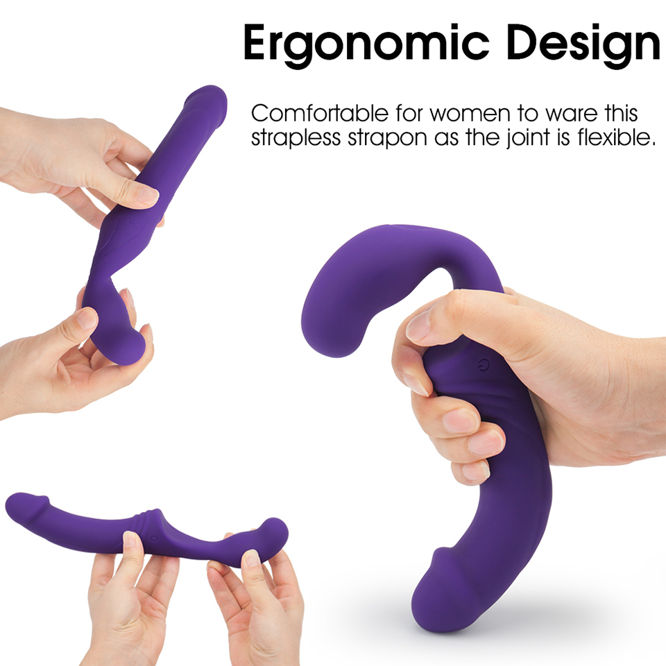 Femalefriendly Strapless Strapon Dildo 11mode Remote Vibrator Adult Intimate Toy For Lesbian Gay Couples - 5