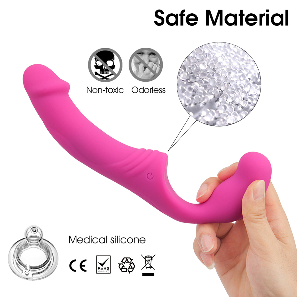 Femalefriendly Strapless Strapon Dildo 11mode Remote Vibrator Adult Intimate Toy For Lesbian Gay Couples - 3