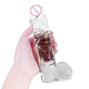 2style Transparent Crystal Pyrex Huge Glass Dildo Realistic Artificial Penis For Women Masturbation Dildos Anal Toys