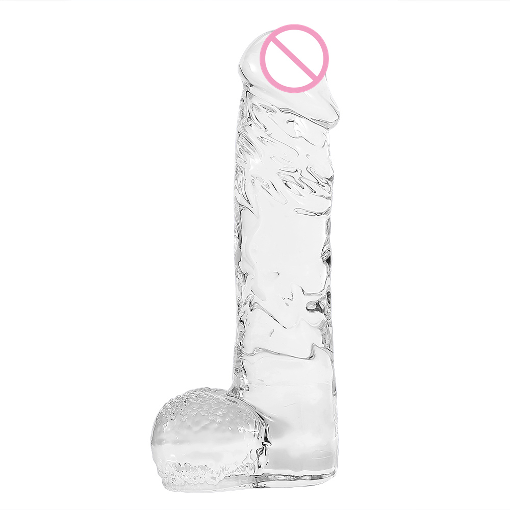 Crystal Glass Dildo Realistic Artificial Penis Womens Masturbation Aid Transparent Pyrex Anal Toy - 6