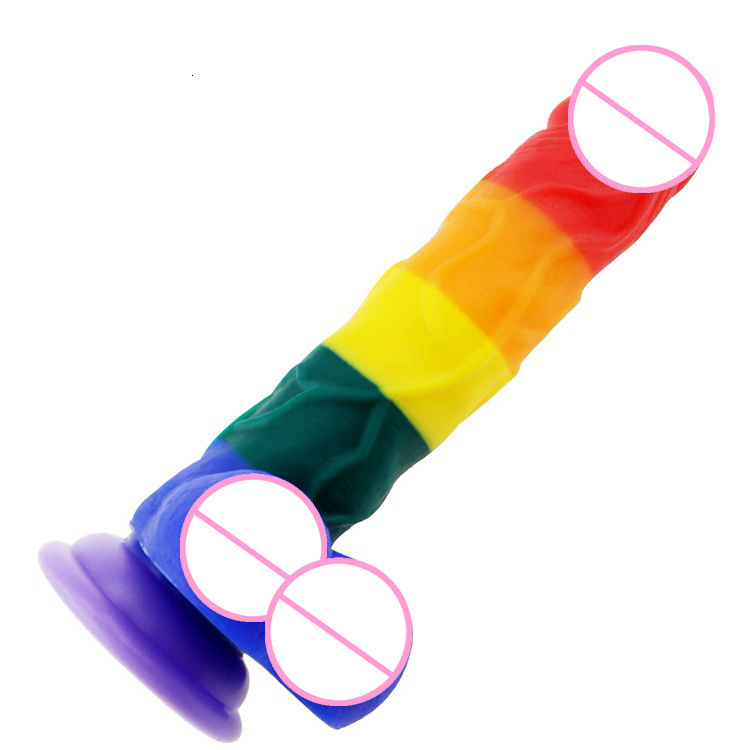 Ultrarealistic Huge Rainbow Dildo With Suction Cup For Women Female Masturbation Sex Toy - 3