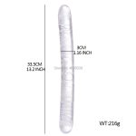 Double Long Dildos Dual Vagina Anal Stimulate Flexible Transparent Penis Dick Vibrator Sex Toys For Women Anus Plug - 2