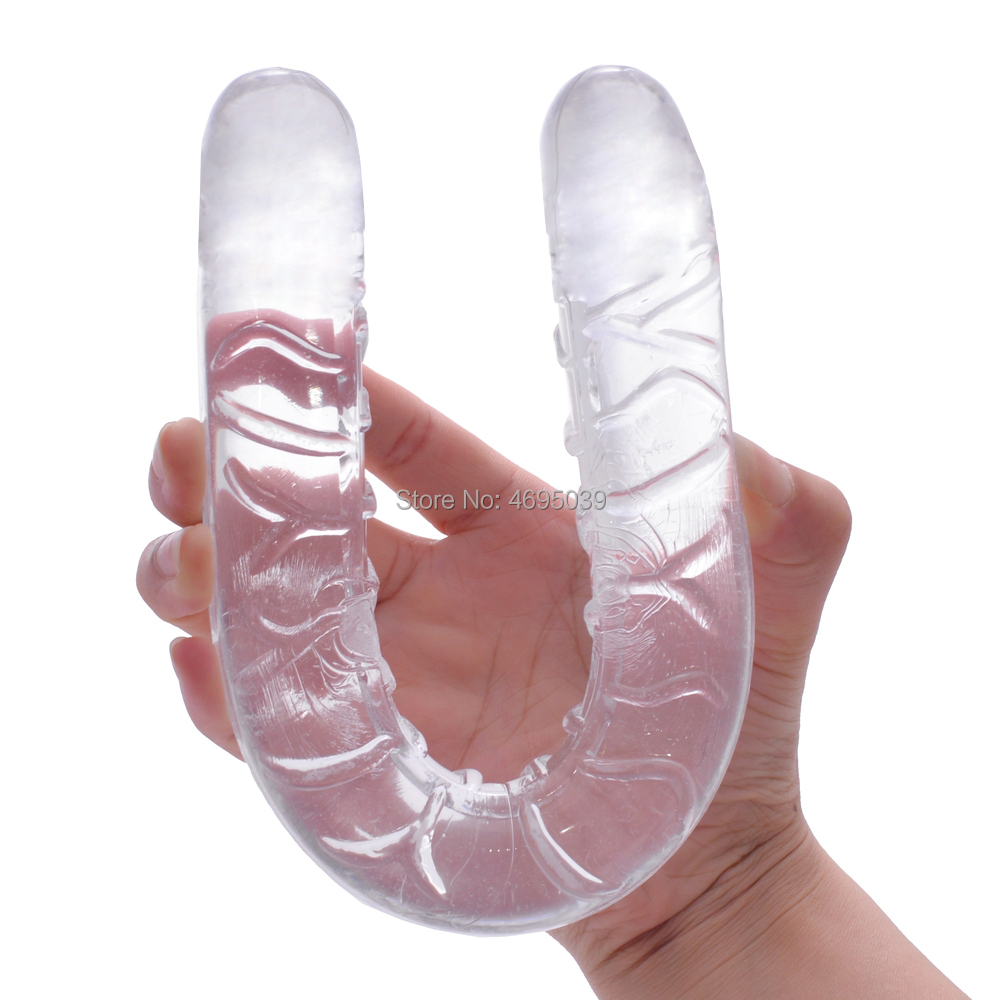 Doubleended Long Dildo Transparent Flexible Vibrator For Dual Vaginal Anal Stimulation Womens Sex Toy Anus Plug - 3