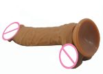 Double Layer Strapon Dildo Realistic Penis Soft Silicone Dick Suction Skin Color Lesbian Women Flirt Masturbate Sex Toys - 6