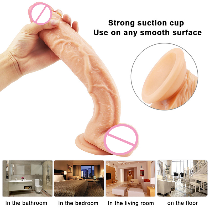 Realistic Large Dildo For Women Adult Sex Toy With Suction Cup Strapon Lifelike Penis Design - 12