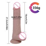 Soft Slide-skin Realistic Dildo Double Layer Silicone Penis Strong Suction Artificial Dick Women Vagina Masturbator Erotic Toys - 5