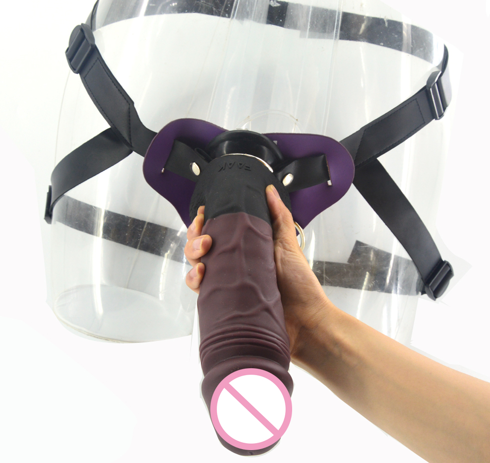 Large Realistic Silicone Dildo With Leather Strapon Suction Cup For Women Lesbian Masturbation Aid - 5