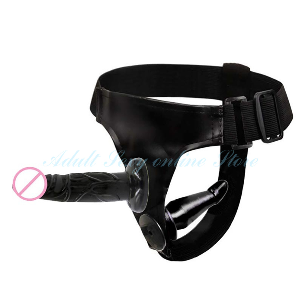 Dual Silicone Dildo Strapon Harness Realistic Lesbian Intimate Adult Toy For Women - 5