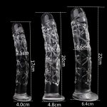 3 Size Crystal Big Glass Dildo Realistic Penis Artificial Anal G-spot Stimulate Female Dildos For Women - 2