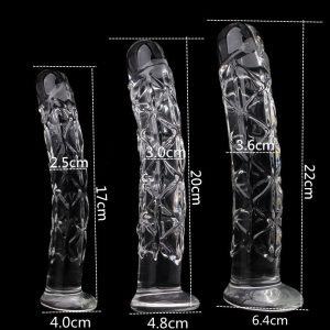3 Size Crystal Big Glass Dildo Realistic Penis Artificial Anal G-spot Stimulate Female Dildos For Women - 2