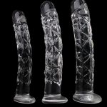 3 Size Crystal Big Glass Dildo Realistic Penis Artificial Anal G-spot Stimulate Female Dildos For Women