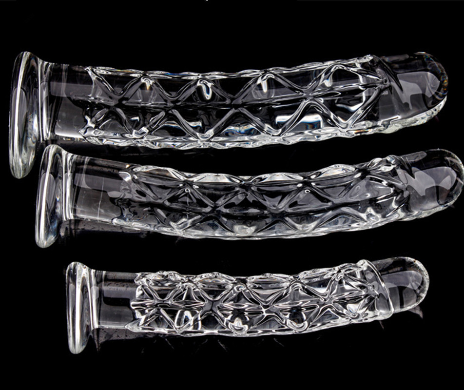 Crystal Glass Dildo Realistic Penis Design Three Sizes Gspot And Anal Stimulation Womens Intimate Toy - 7
