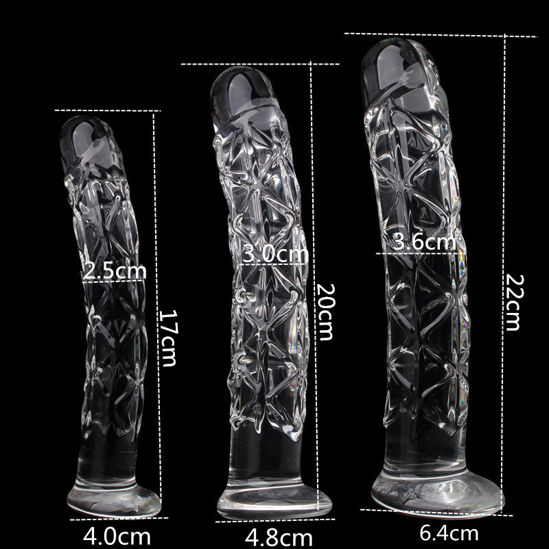 Crystal Glass Dildo Realistic Penis Design Three Sizes Gspot And Anal Stimulation Womens Intimate Toy - 2