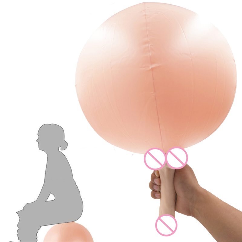 Camatech Realistic Dildo Strap On Jumping Ball For Female Masturbation Flesh Penis Vibrator Strapless Strapon Inflatable Balloon