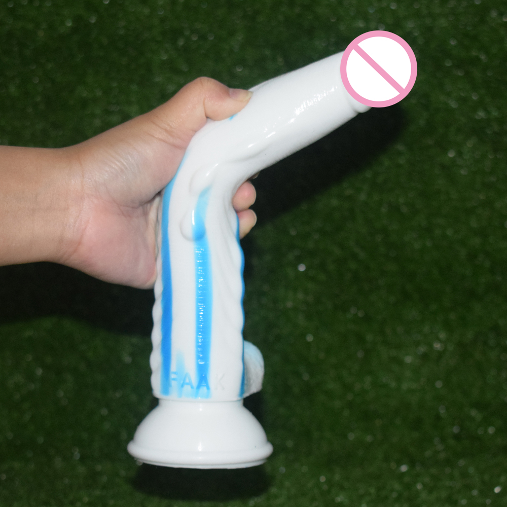 Nuun 10inch Dragonthemed Dildo Gspot Stimulator Fetish Erotic Sex Toy Sharp Bluewhite Long Anal Plug For Women - 17
