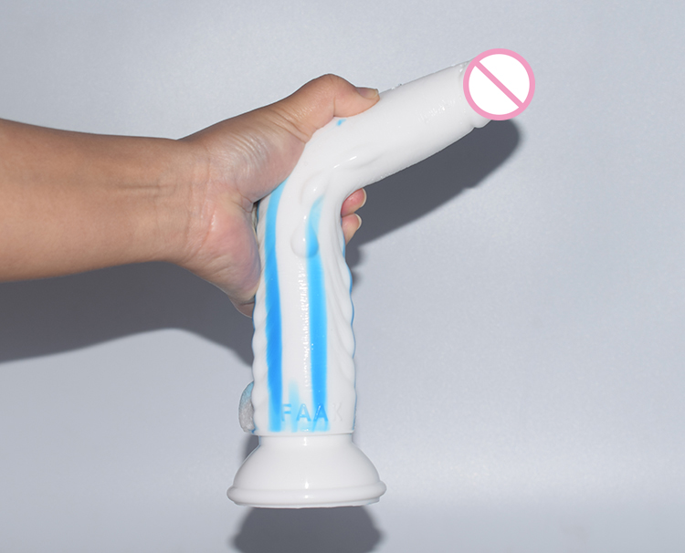 Nuun 10inch Dragonthemed Dildo Gspot Stimulator Fetish Erotic Sex Toy Sharp Bluewhite Long Anal Plug For Women - 5