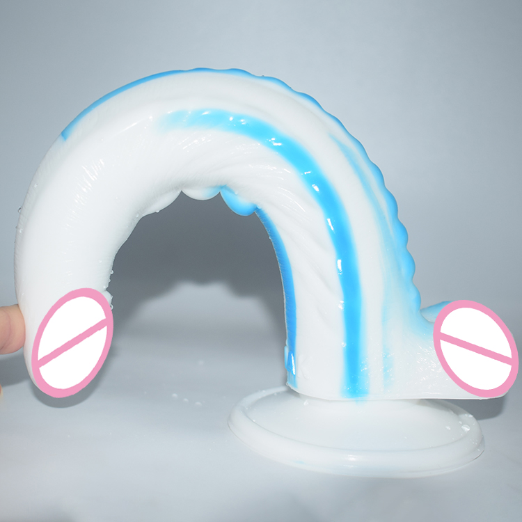 Nuun 10inch Dragonthemed Dildo Gspot Stimulator Fetish Erotic Sex Toy Sharp Bluewhite Long Anal Plug For Women - 3