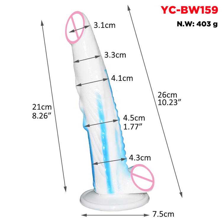 Nuun 10inch Dragonthemed Dildo Gspot Stimulator Fetish Erotic Sex Toy Sharp Bluewhite Long Anal Plug For Women - 2