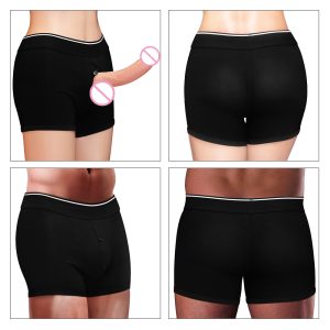 Unisex Cotton Briefs Shorts Harness For Strap-on Dong Dildo Packing S M L