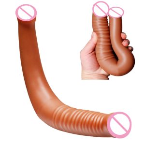 Double Head Skin Feeling Dildo Long Silicone Realistic Ended Soft Big Penis Women Lesbian Masturbator Sex Toy - 2