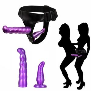 Double Strap Realistic Dildo Harness Strap- Adult Sex Toys For Couples Women Gay