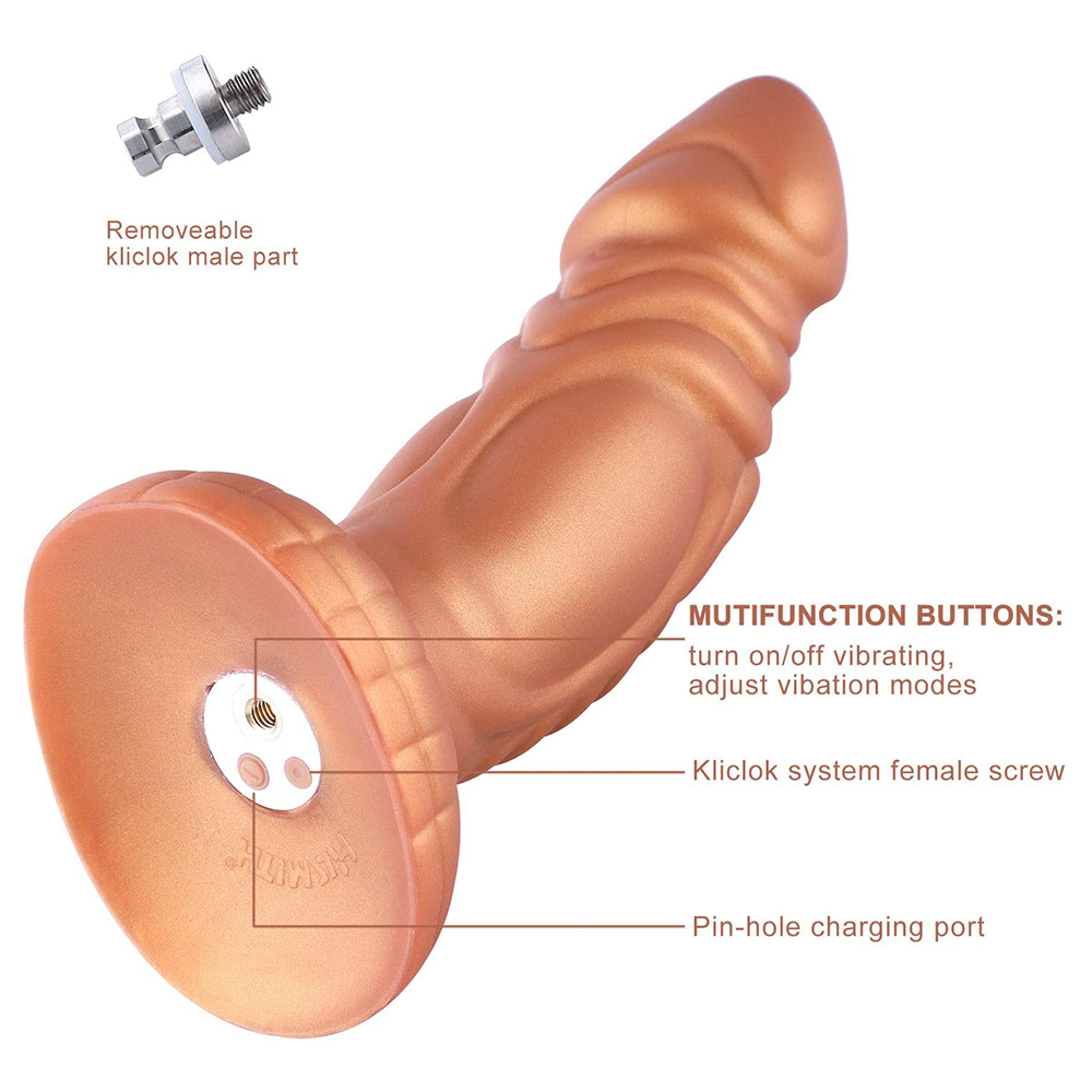 Silicone Female Vibrating Ribbed Tentacle Dildo With Suction Cup For Hismith Kliclok Sex Machine - 7