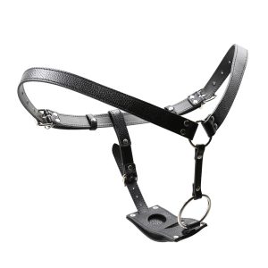 Camatech Pu Leather Sex Butt Plug And Dildo Harness Belt Male Chastity Device Panties Bondage With Penis Cock Ring For Men Women - 2