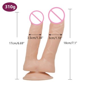 Double Dildos Female Masturbation Penetration Both Vagina And Anus Big Penis With Suction Cup Sex Toy Dick Strap On Dildo - 2